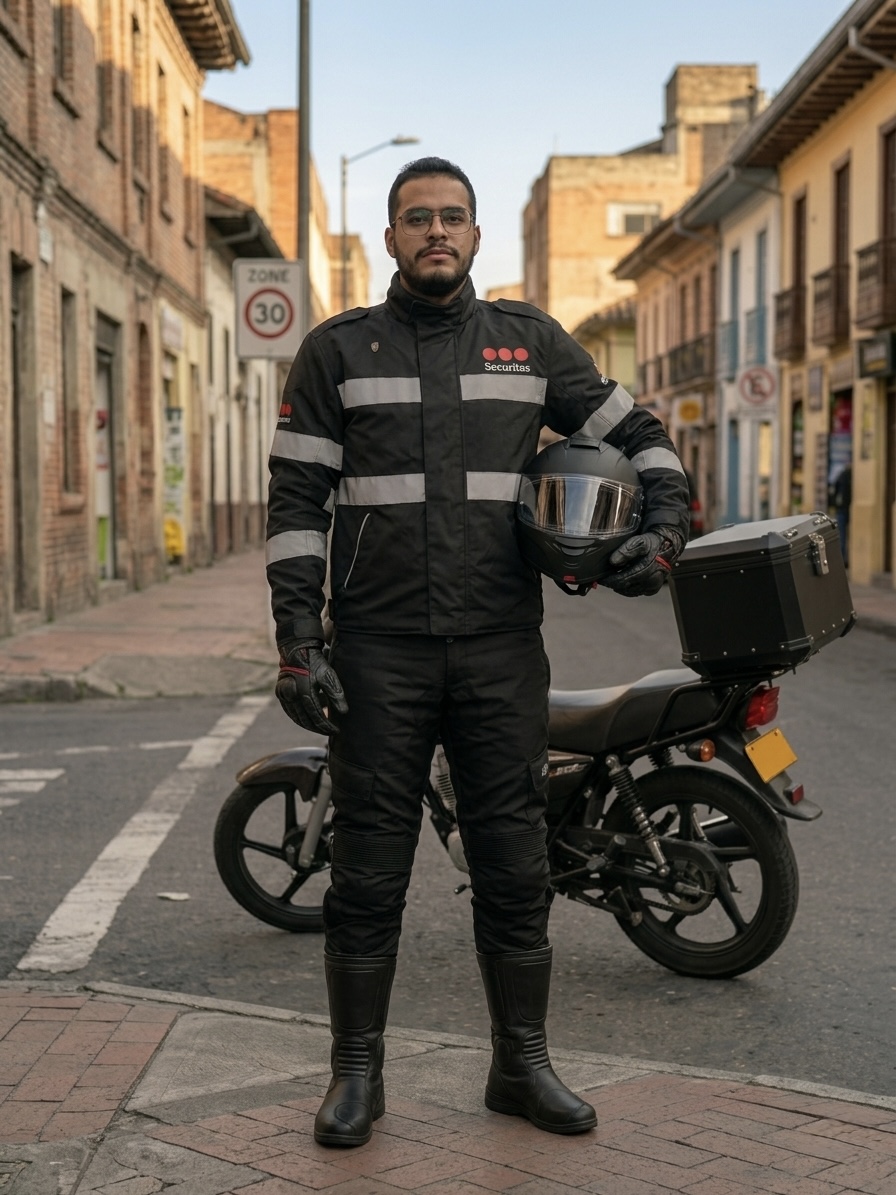 Traje antifricción para moto con protecciones y reflectivos de alta visibilidad