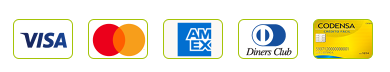 Pago con Visa, Mastercard, American Express, Diners Club y Codensa