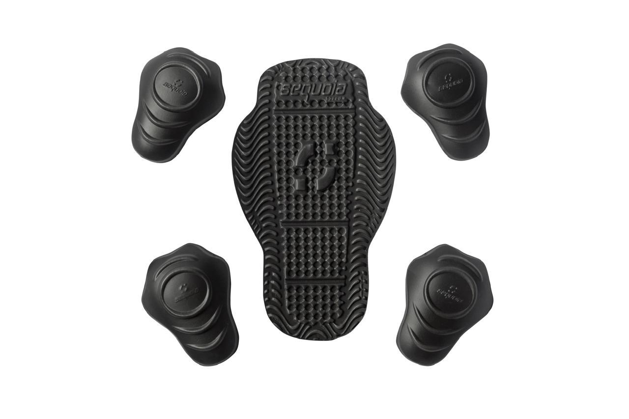 Kit de 5 protecciones CE Sequoia Speed: espaldar + 4 coderas y hombreras de poliuretano inyectado